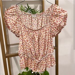 Reformation square neck puff sleeve top